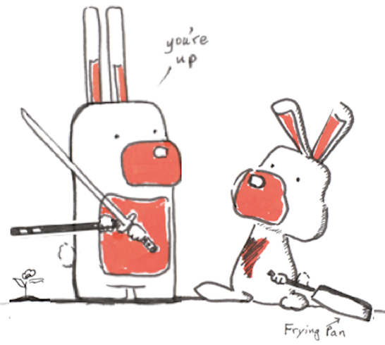 bunny bears chatting